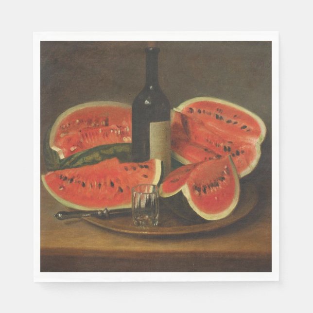 Stillleben mit Wassermelonen (von Constantin Stahi Serviette (Vorderseite)