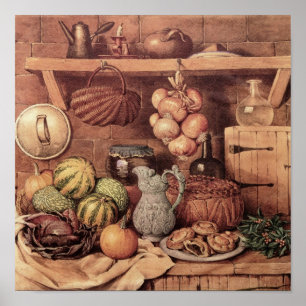 Stillleben mit Weihnachtsnahrung Poster