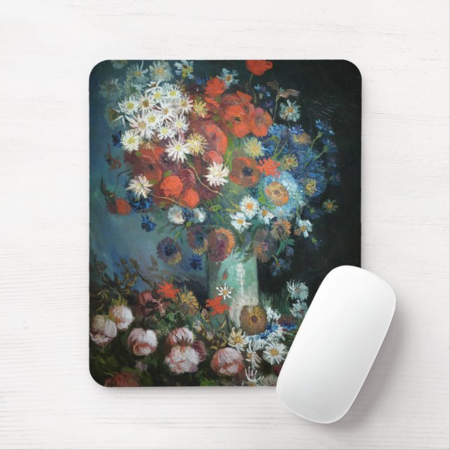 Stillleben mit Wiese-Blume | Vincent van Gogh Mousepad (Mit Mouse)