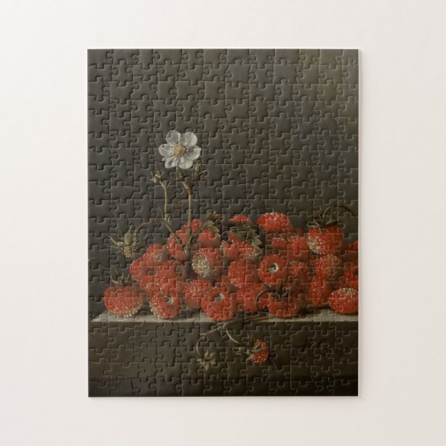 Stillleben mit wilden Erdbeeren - Kunst Puzzle (Vertikal)
