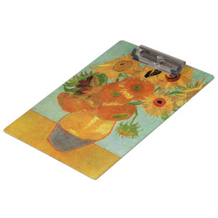 Stillleben mit zwölf Sonnenblumen von Vincent van  Klemmbrett