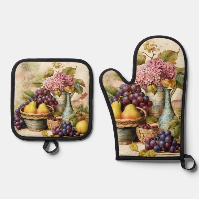 Stillleben Ofenhandschuh & Topflappen-Set (Vorderseite)