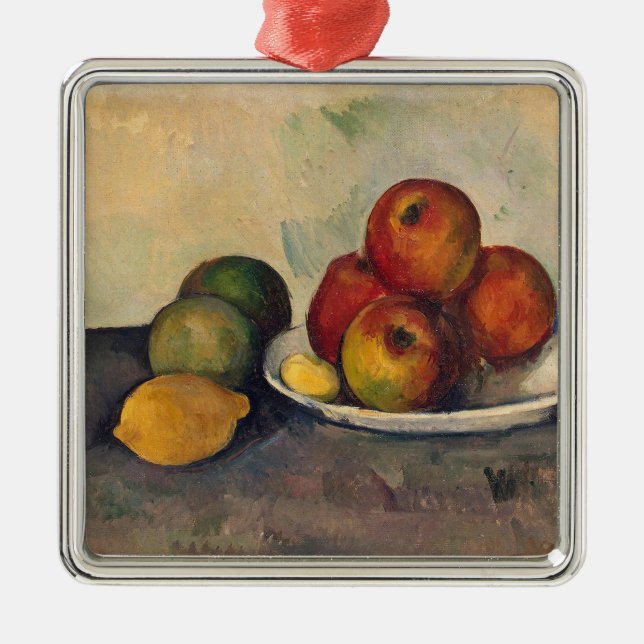 Stillleben Pauls Cezanne | mit Äpfeln, c.1890 Silbernes Ornament (Vorne)