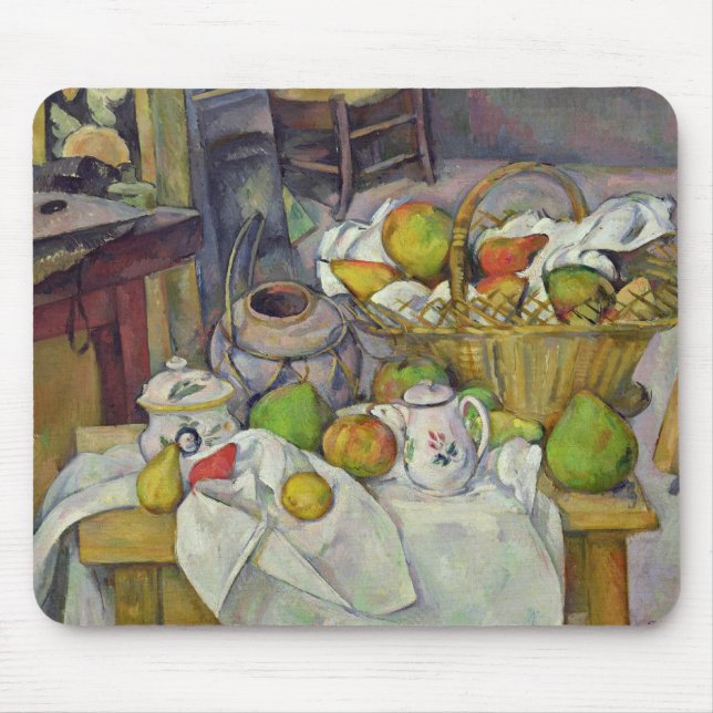 Stillleben Pauls Cezanne | mit Korb, 1888-90 Mousepad (Vorne)