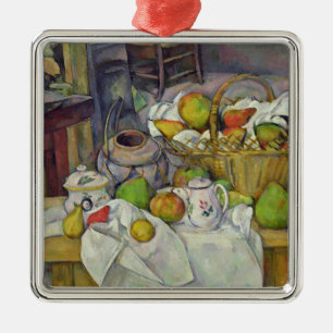 Stillleben Pauls Cezanne   mit Korb, 1888-90 Silbernes Ornament