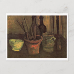 Stillleben Pinsel im Topf Van Gogh Fine Art Postkarte