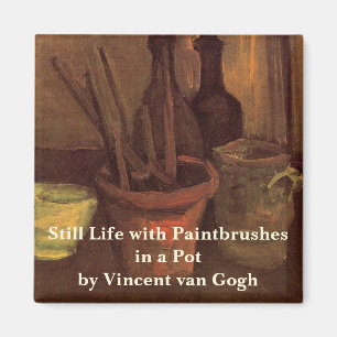 Stillleben Pinsel in einem Topf von Vincent van Go Magnet
