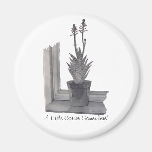 Stillleben Pot Pflanze realistische Sketch-Kühlsch Magnet