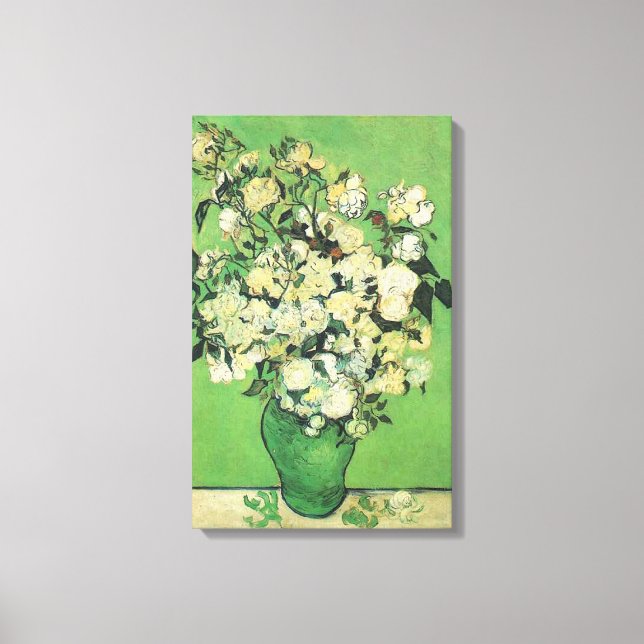 Stillleben - Rosa Rosen in einer Vase, Vincent van Leinwanddruck (Vorderseite)