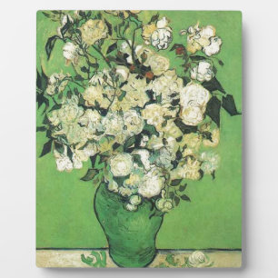 Stillleben - Rosa Rosen in Vase Vincent und Gogh, Fotoplatte