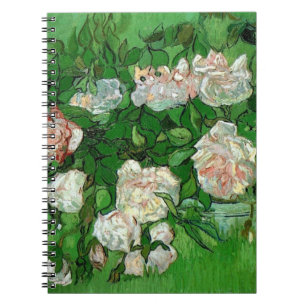 Stillleben: Rosa Rosen von Vincent van Gogh Notizblock