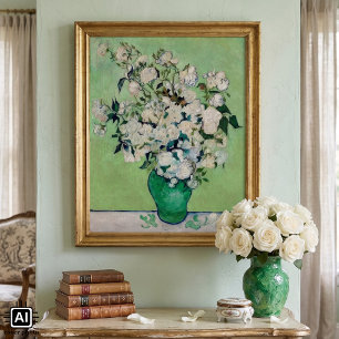 Stillleben Rose in einer Vase von Vincent van Gogh Poster