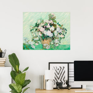 Stillleben Rose in einer Vase von Vincent van Gogh Poster