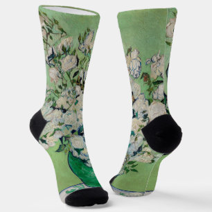Stillleben Rose in einer Vase von Vincent van Gogh Socken
