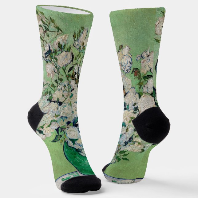 Stillleben Rose in einer Vase von Vincent van Gogh Socken (Gewinkelt)