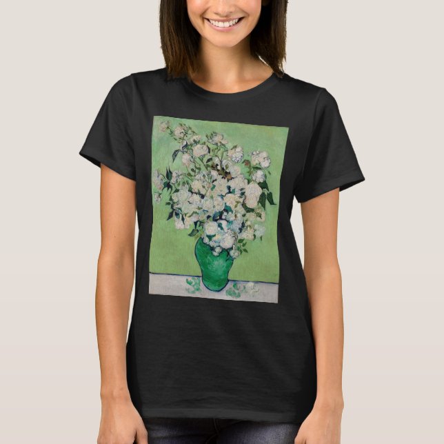 Stillleben Rose in einer Vase von Vincent van Gogh T-Shirt (Vorderseite)