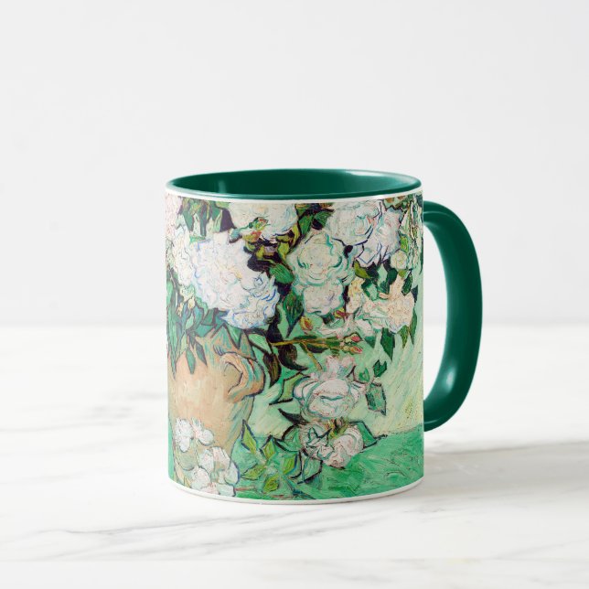 Stillleben Rose in einer Vase von Vincent van Gogh Tasse (VorderseiteRechts)