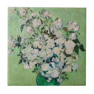 Stillleben Rosen in einer Vase von Vincent van Gog Fliese