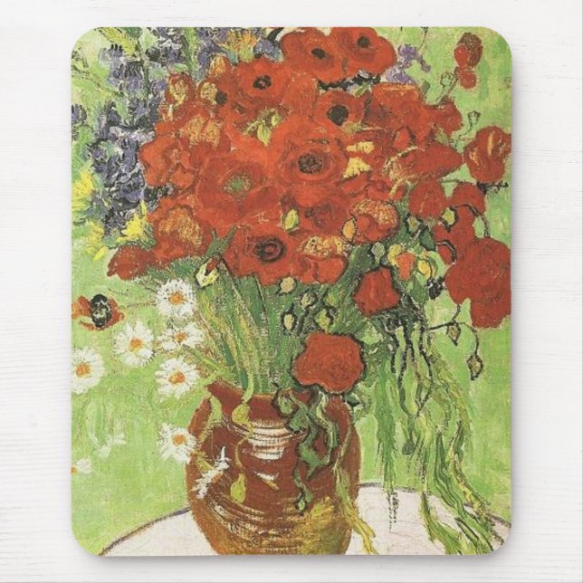 Stillleben - Rote Mohnblumen und Morden Mousepad (Vorne)