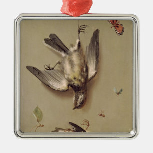 Stillleben toten Vögel und der Kirschen, 1712 Silbernes Ornament
