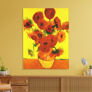 Stillleben-Vase mit 15 Sonnenblumen Vincent van Go Leinwanddruck