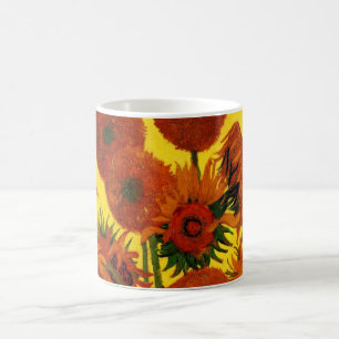 Stillleben-Vase mit 15 Sonnenblumen Vincent van Go Tasse