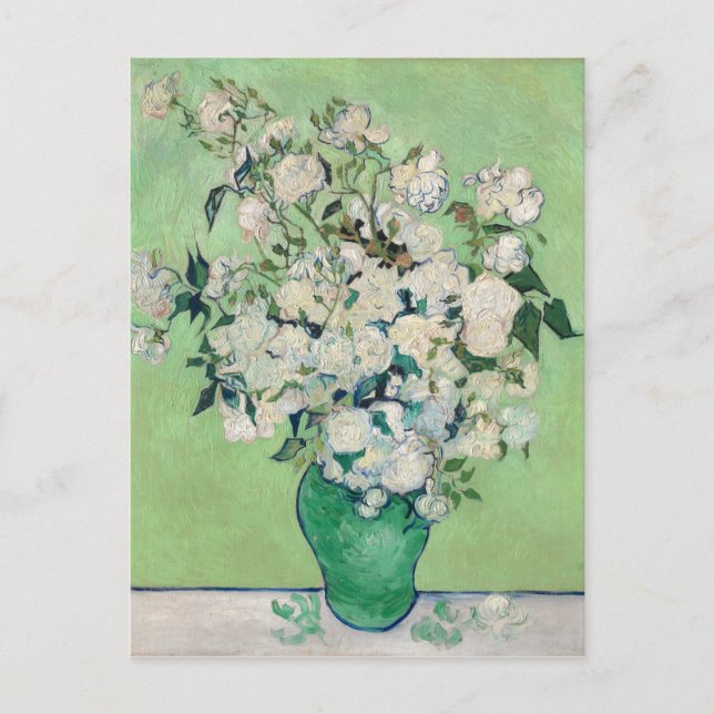 Stillleben: Vase mit Rose - Vincent Van Gogh Postkarte (Vorderseite)