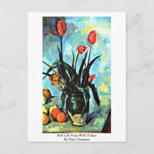 Stillleben Vase mit Tulips von Paul Cezanne Postkarte