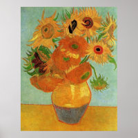 Stillleben - Vase mit zwölf Sonnenblumen