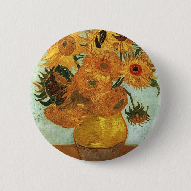 Stillleben - Vase mit zwölf Sonnenblumen, Vincent Button (Vorderseite)