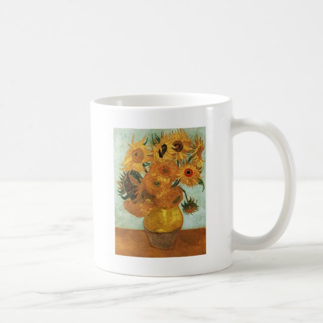 Stillleben - Vase mit zwölf Sonnenblumen, Vincent Kaffeetasse (Rechts)