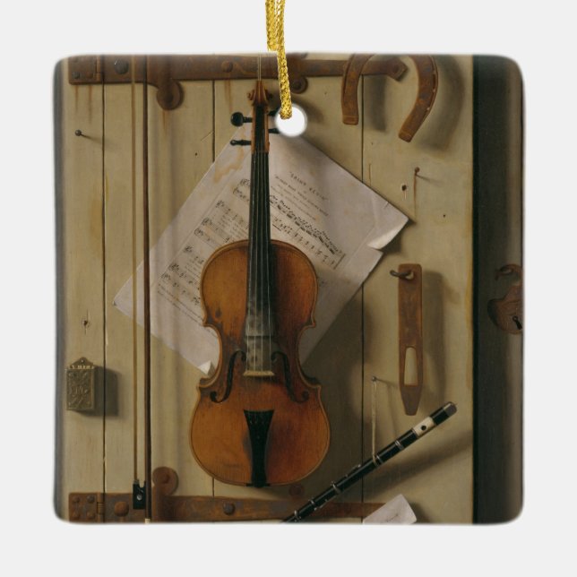 Stillleben, Violine und Musik Keramikornament (Vorderseite)