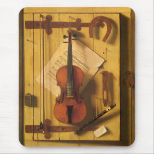 Stillleben Violine und Musik von William Harnett Mousepad