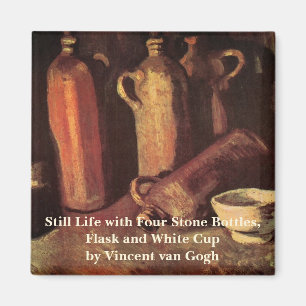 Stillleben von 4 Steinflaschen von Vincent van Gog Magnet