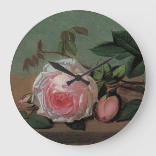 Stillleben von Blume an der Kante Große Wanduhr