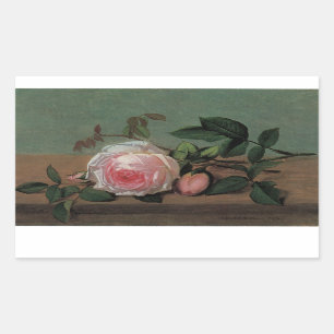 Stillleben von Blume an der Kante Rechteckiger Aufkleber