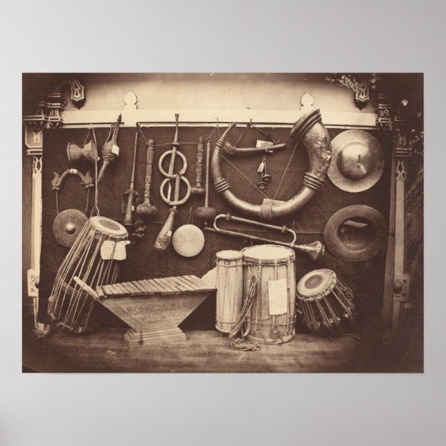 Stillleben von Musikinstrumenten Poster (Vorne)