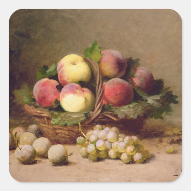 Stillleben von Obst Quadratischer Aufkleber (Vorderseite)