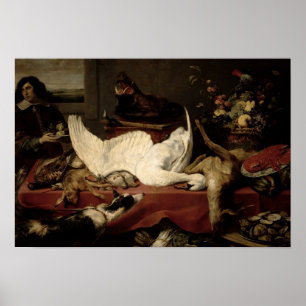 Stillleben von Spiel und Muscheln Poster