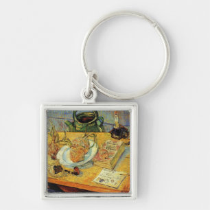 Stillleben Zeichnend Tafel, Rohre, Zwiebeln und Ve Schlüsselanhänger