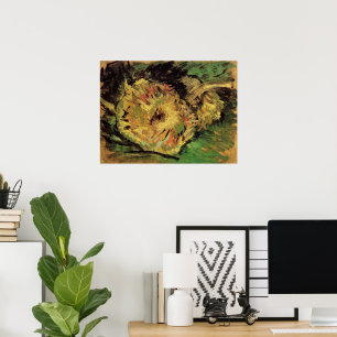 Stillleben Zwei abgeschnittenene Sonnenblumen von  Poster