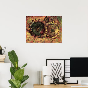 Stillleben Zwei geschnittene Sonnenblumen von Vinc Poster