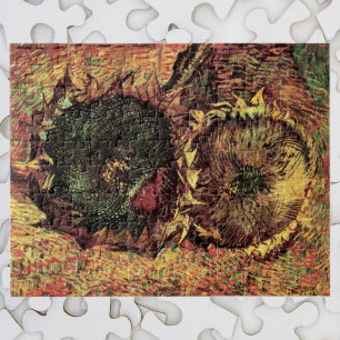Stillleben Zwei geschnittene Sonnenblumen von Vinc Puzzle
