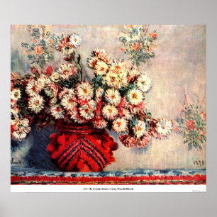 Stilllebenchrysanthemen durch Claude Monet Poster