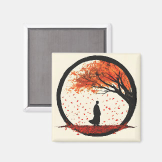 Stillness Zen Circle Herbst Fallende Blätter Magnet