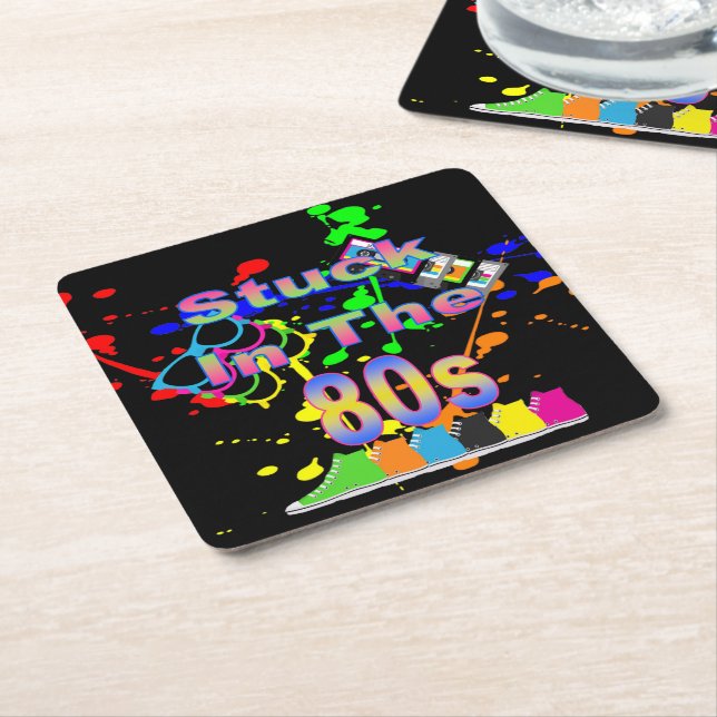 Stillstand im 80er rechteckiger pappuntersetzer (angewinkelt)