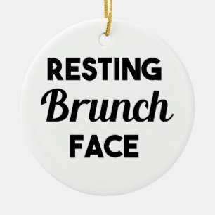 Stillstehendes Brunch-Gesicht Keramik Ornament