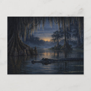 Stillwater Gator   Bayou Wildlife Art   Postkarte
