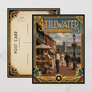 Stillwater Minnesota Vintage Art Deco Golden Age Postkarte
