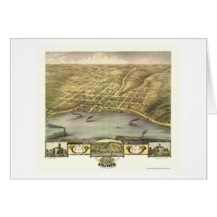 Stillwater, panoramische Karte Mangans - 1870